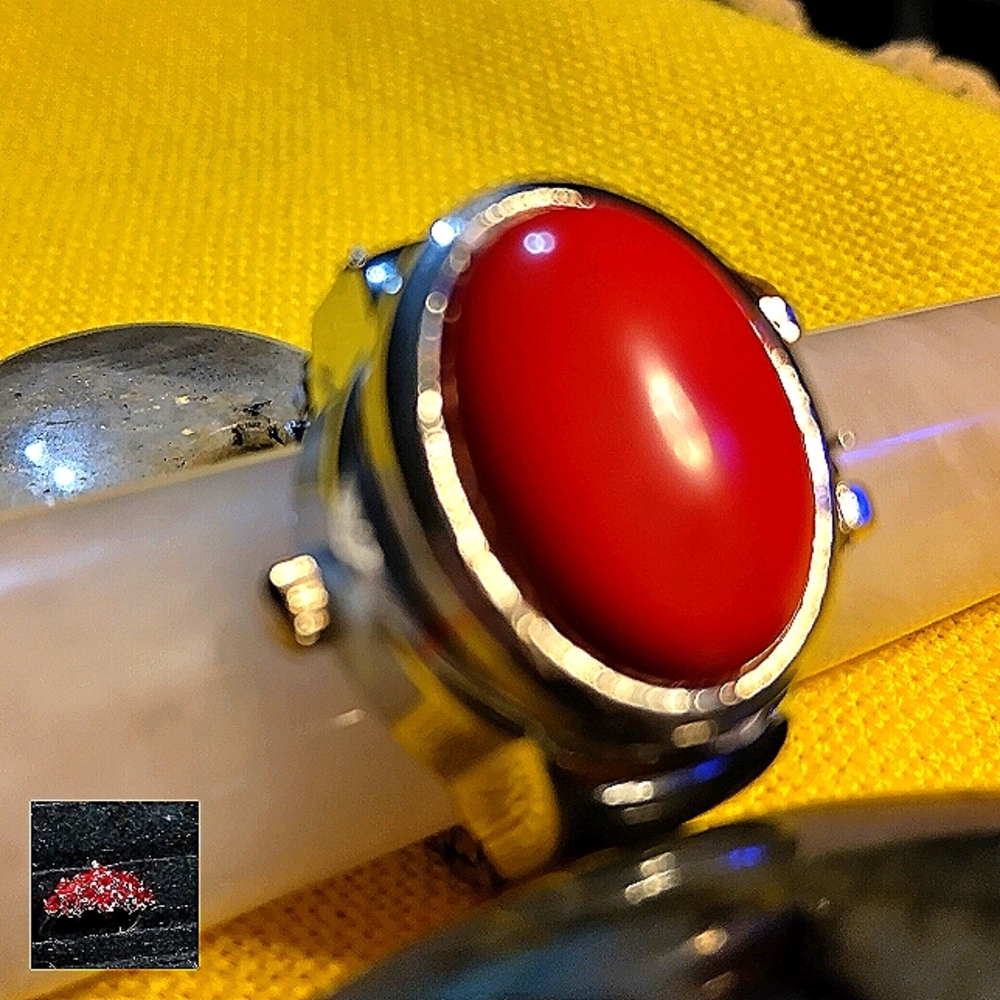 RING- WATCH, GENUINE ✔️CORAL, COVERS A RING-WATCH, ADJUSTABLE.- 6-8